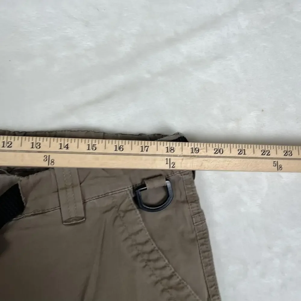 BC Clothing Cargo Pants Mens Large X 30 Beige Convertible Belted Hiking Outdoor